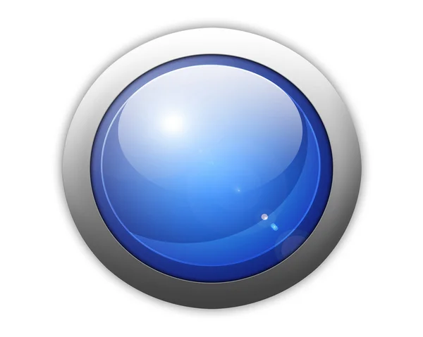 Tmavě modrý míč tlačítko — Stock fotografie