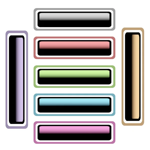 Motley glitter metal rectangular button — Stock Photo, Image