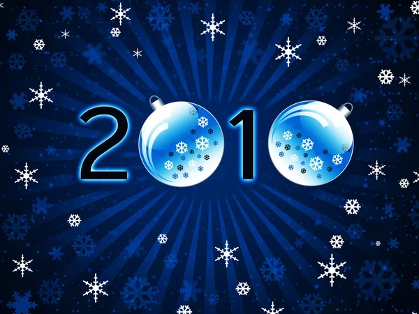 stock image New Year's ball blue card