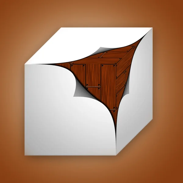 Cubo de madeira — Fotografia de Stock