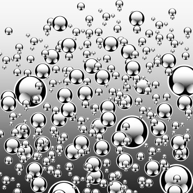 Black-and-white bubble drop ball clipart