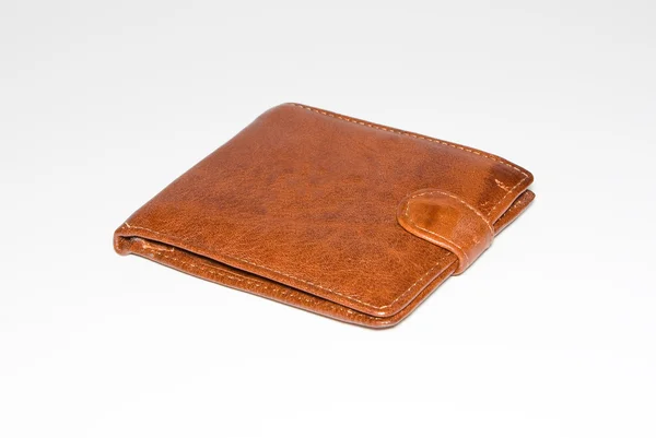 Wallet is leather, brown — Stock Photo, Image