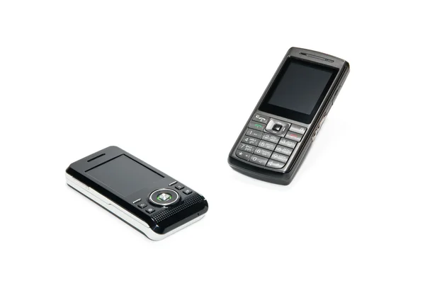 Dwa telefony czarny — Zdjęcie stockowe