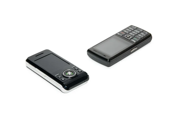 Dva telefony černé — Stock fotografie