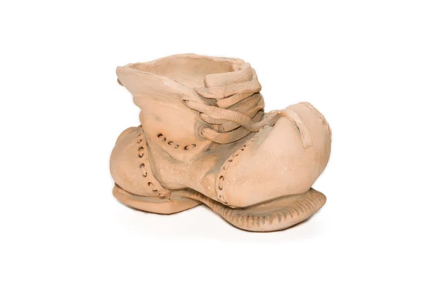 Hnědé hlíny boot — Stock fotografie