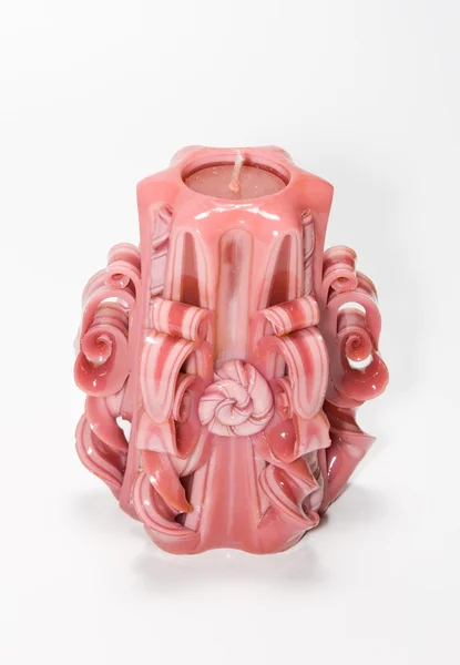 Velké růžové svíčky — Stock fotografie