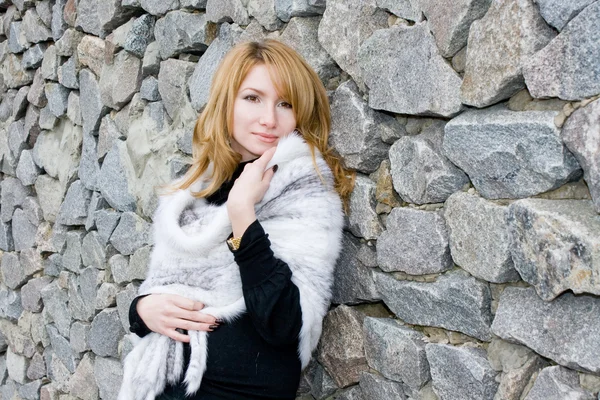 stock image Girl with a shawl