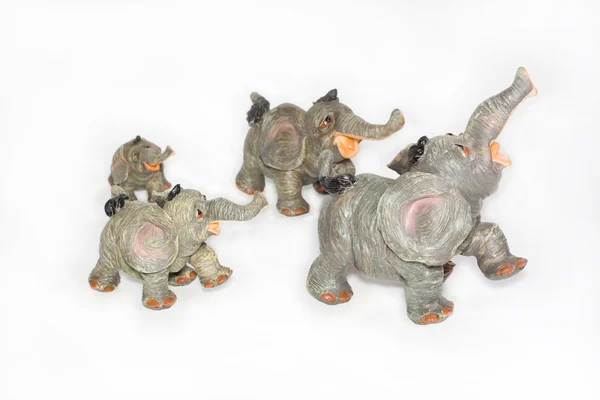Four going elephants from ceramics — Stock Photo, Image