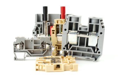 Industrial terminal blocks isolated clipart