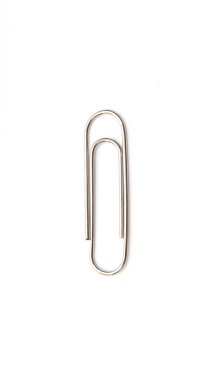 Paper clip on white background clipart