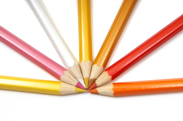 stock image Set of colour pencils, white backgroun