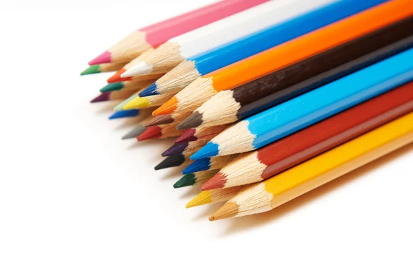 stock image Set of colour pencils, white backgroun