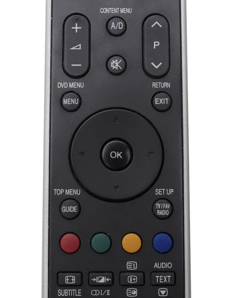 Black tv remote control close up — Stock Photo, Image