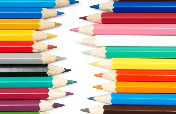 Set of colour pencils, white backgroun Stock Picture
