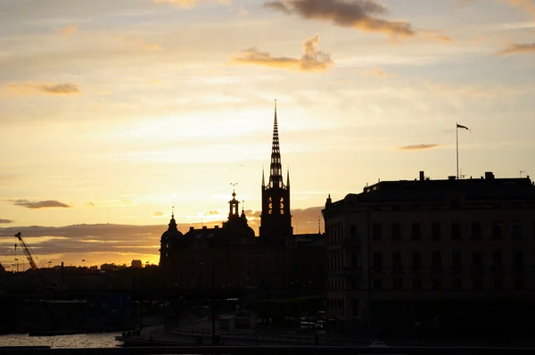 Solnedgång i stockholm — Stockfoto