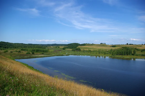 stock image Lake between hills