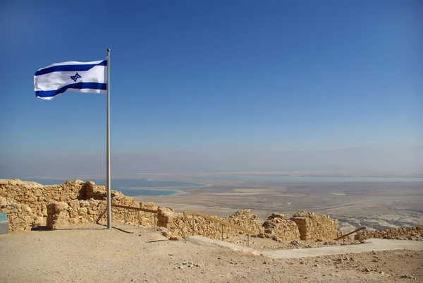 stock image View on Dead Sea from Masada fortress