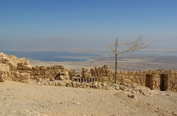 stock image View on Dead Sea from Masada fortress