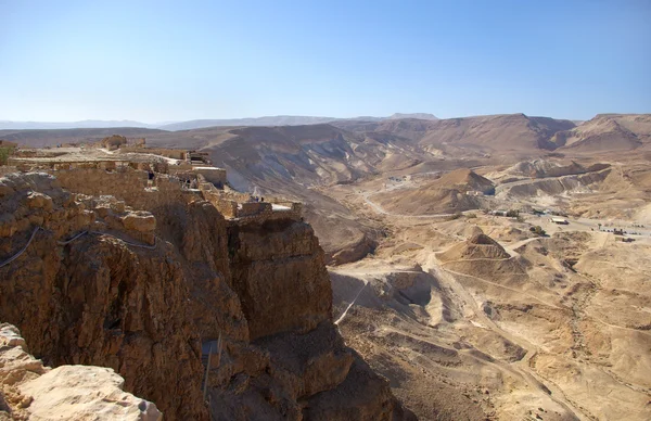 Masada pevnost a Judské poušti — Stock fotografie