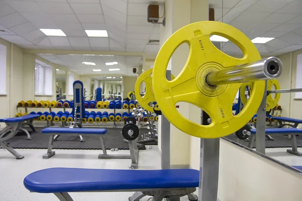 Barbell in the fitness club — Stock Photo, Image
