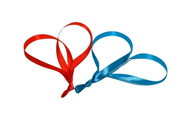 Two hearts made of ribbons — Stock Photo, Image