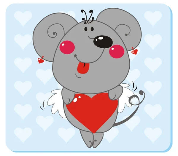 Ποντίκι με σχήμα καρδιάς — Διανυσματικό Αρχείο