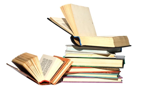 Livros sobre fundo branco — Fotografia de Stock