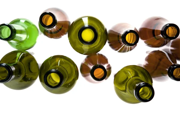 Vazio garrafa colorida de perto — Fotografia de Stock