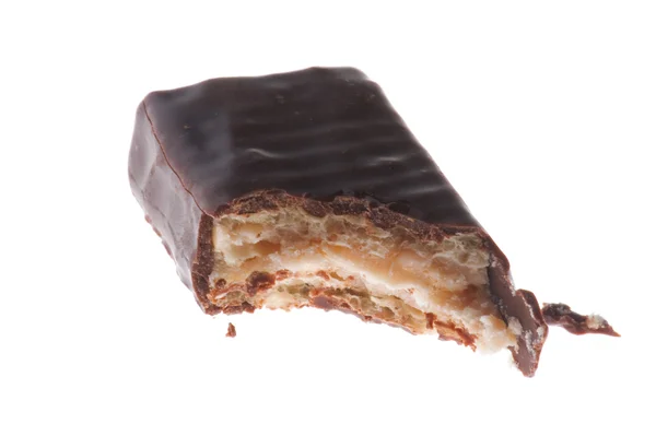 Macro de chocolate doce em branco — Fotografia de Stock