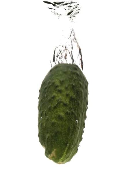 Cucumber in water close up — Stock Photo, Image