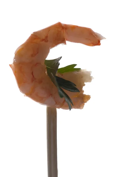 Shrimp on white closeup — Stock Photo, Image