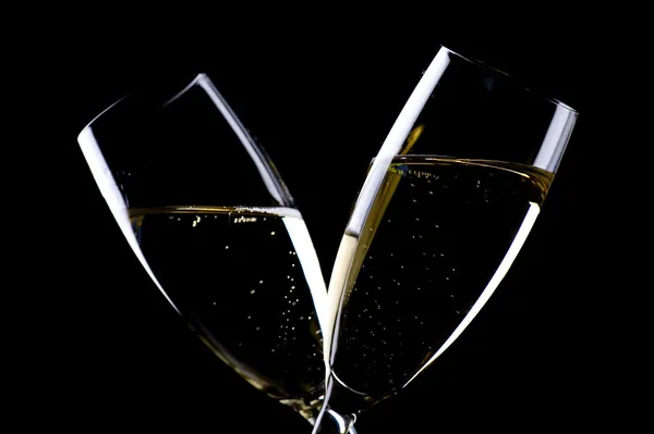Twee glazen champagne close-up Stockfoto