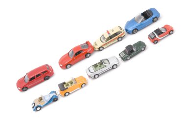 Toy car on white close up clipart