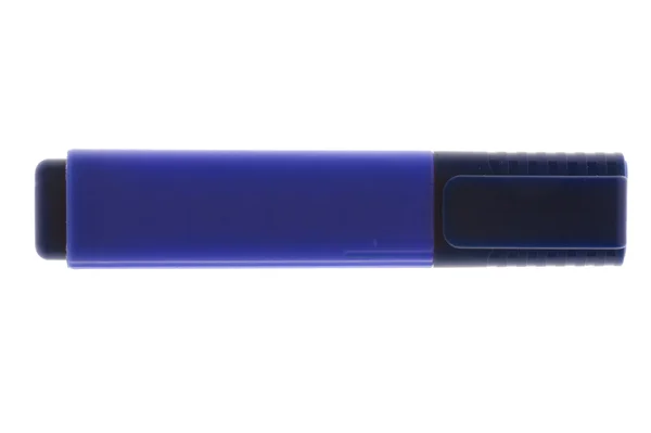 Синий маркер на белом — стоковое фото