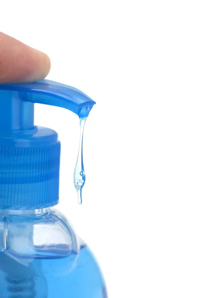 Fles met vloeibare zeep macro — Stockfoto