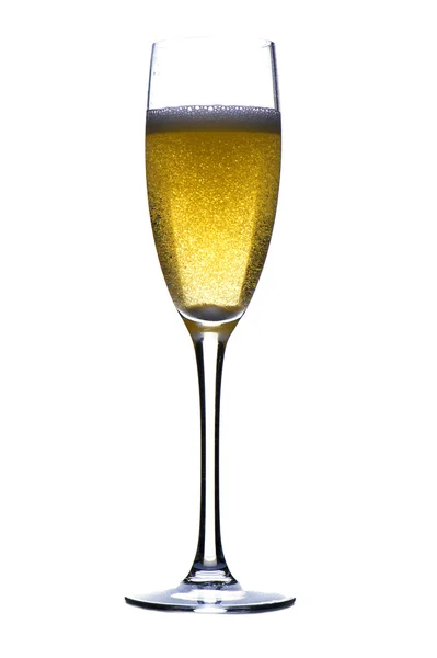 Kieliszki do szampana na biały — Zdjęcie stockowe