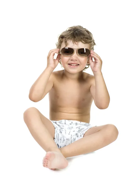 Little boy in sun glasses — Stock Photo, Image