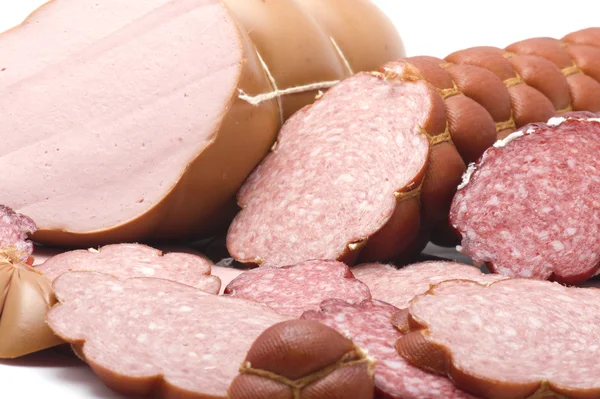 Cutting sausage — Stock Photo, Image