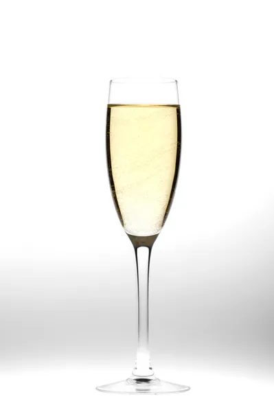 Champagne glasses on grey — Stock Photo, Image