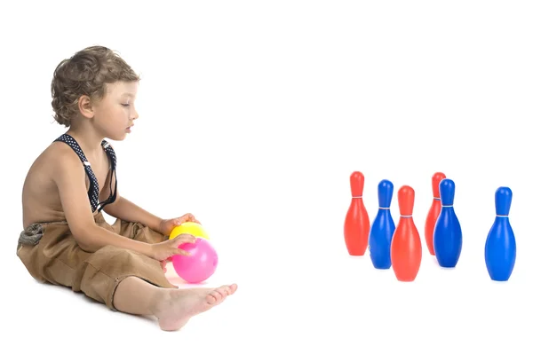 Çocuk oyun skittles beyaz — Stok fotoğraf