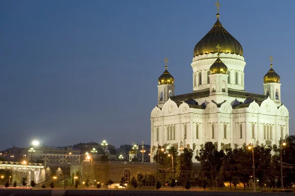 Kathedraal van Christus de Verlosser de nacht — Stockfoto