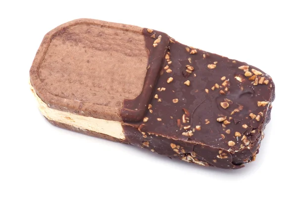 Sorvete de chocolate no fundo branco — Fotografia de Stock