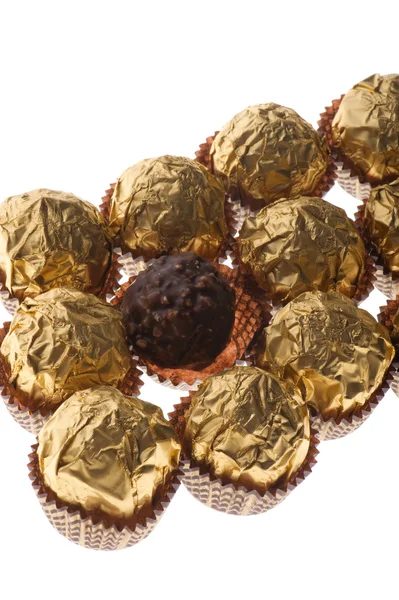 Brown chocolate candy close up — Stock Photo, Image
