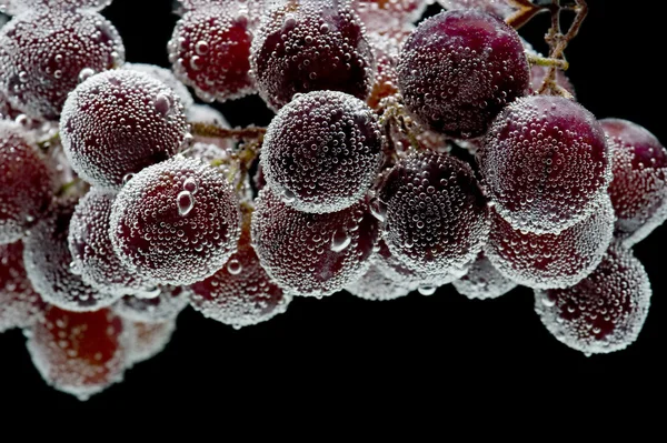 Grapes on black background macro — Stock Photo, Image