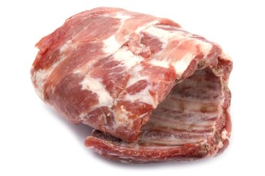 Pork rib on white clipart