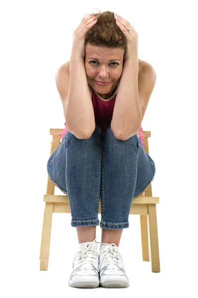 Sitting woman — Stock Photo, Image