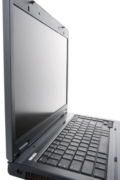 Laptop isolato su primo piano bianco — Foto Stock