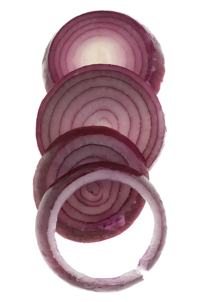 Red onion on white closeup — Stock Photo, Image