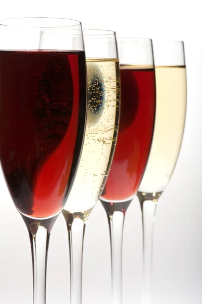 Wine glasses on grey macro — Stock Photo, Image