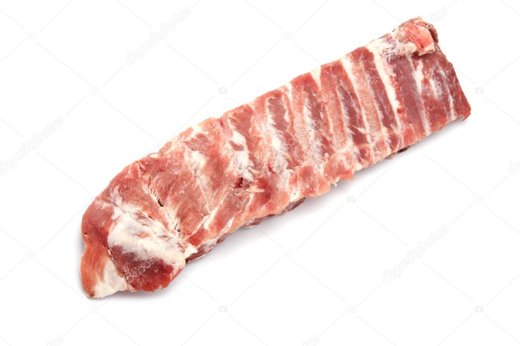 Pork rib on white background